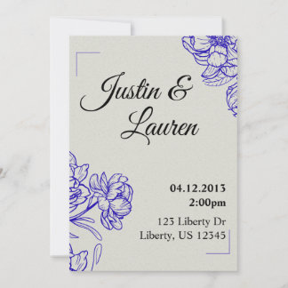 Faire invitation de mariage bleu