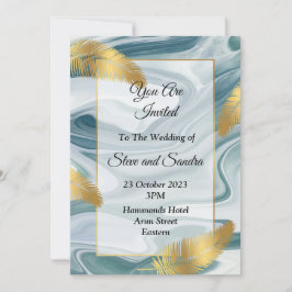 Faire invitation de mariage, bleu marbré