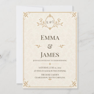 Faire invitation de mariage botanique en ivoire av