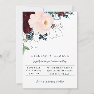 Faire invitation de mariage bouquet floral automna