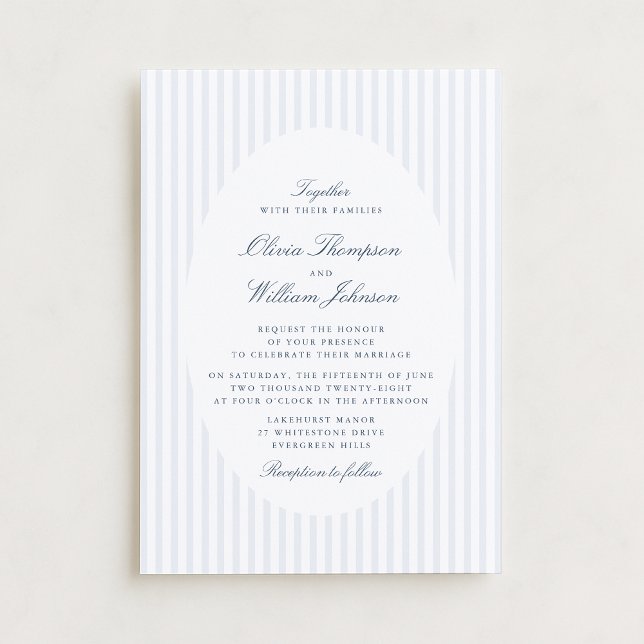 Faire invitation de mariage classique à rayures ve (Créateur téléchargé)