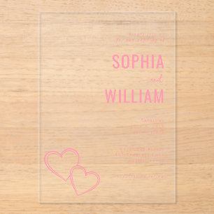 Faire invitation de mariage Cœurs roses