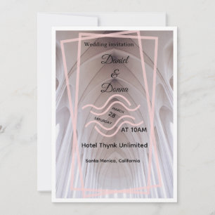 Faire invitation de mariage de cathédrale Blush
