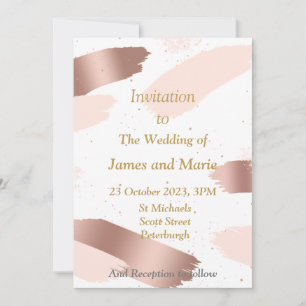 Faire invitation de mariage, éclaboussure rose