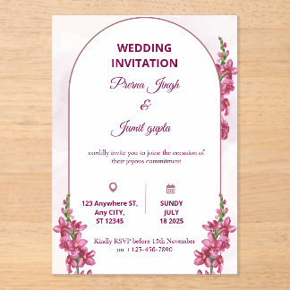Faire Invitation de Mariage Éditable | Flora Moder