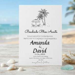 Faire invitation de mariage élégant sur la plage a