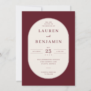 Faire invitation de mariage élégante en serif marr