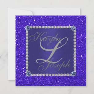 Faire invitation de mariage en cristal BLEU
