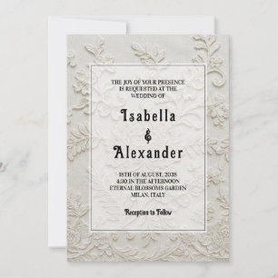 Faire invitation de mariage en dentelle blanche à