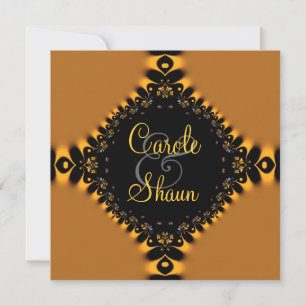 Faire invitation de mariage en dentelle d'or