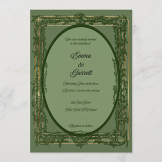 Faire invitation de mariage en filigrane vert