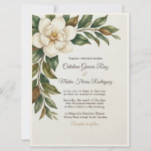 Faire invitation de mariage en ivoire au magnolia