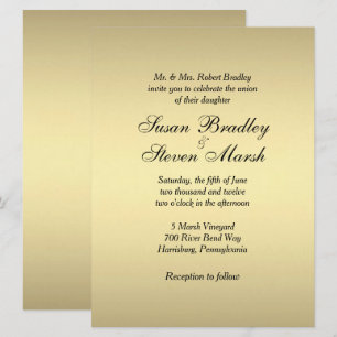 Faire invitation de mariage en or