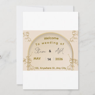 Faire invitation de mariage en or royal | Élégant 
