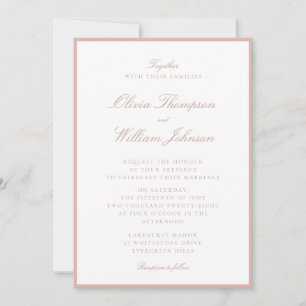 Faire invitation de mariage encadrée pêche douce