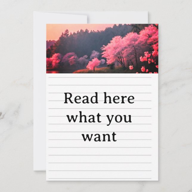 Faire invitation de mariage Fleur de cerisier élég (Devant)