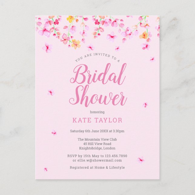 Faire invitation de mariage floral Elegant Blossom (Devant)