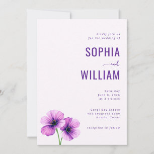 Faire invitation de mariage florale à la lavande