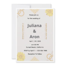 Faire invitation de mariage florale en or - Or chi