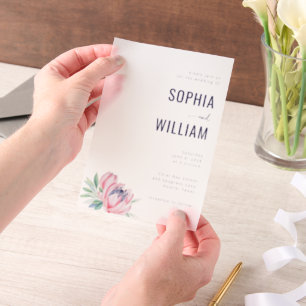 Faire invitation de mariage florale grise élégante