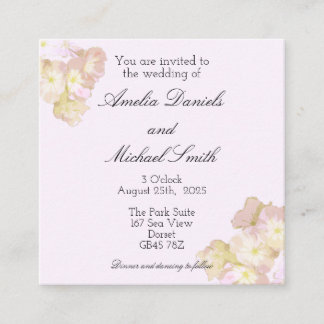 Faire invitation de mariage florale rose pastel po