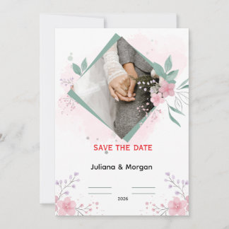 Faire invitation de mariage florale | Rose romanti