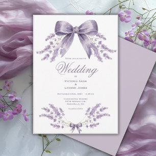 Faire invitation de mariage florale violette et à