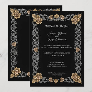 Faire invitation de mariage gothique élégant