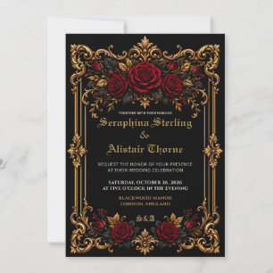 Faire invitation de mariage gothique sombre élégan
