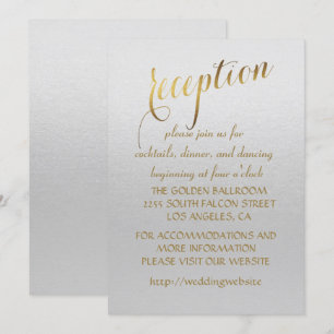 Faire invitation de mariage gris avec feuille d'or