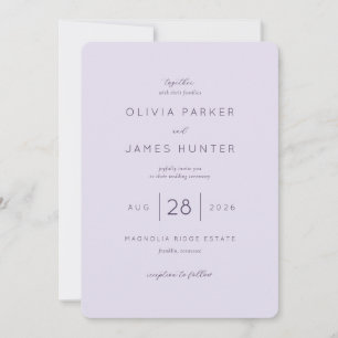 Faire invitation de mariage lavande