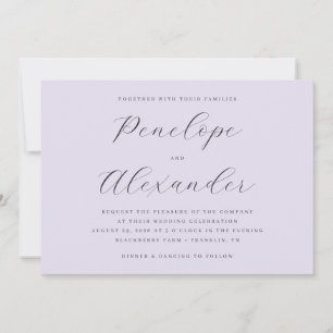 Faire invitation de mariage lavande élégante