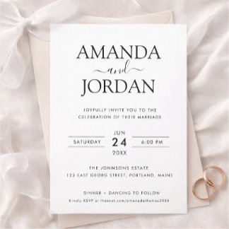 Faire invitation de mariage minimaliste