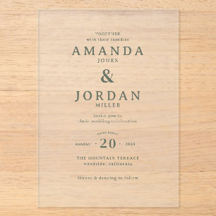Faire invitation de mariage minimaliste beige