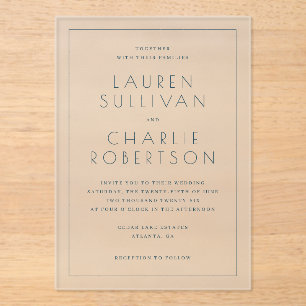 Faire invitation de mariage minimaliste noir