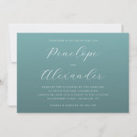 Faire invitation de mariage minimaliste sarcelle