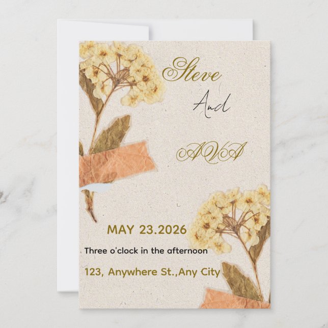 Faire invitation de mariage moderne - Simple et él (Devant)