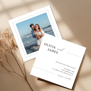 Faire invitation de mariage photo carrée minimalis