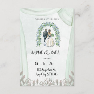 Faire invitation de mariage pour mariée & marié