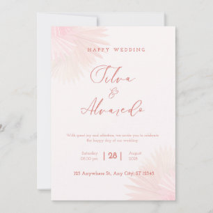 🌸 Faire invitation de mariage rose poudré romanti