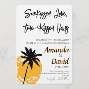Faire invitation de mariage sur la plage au bord d