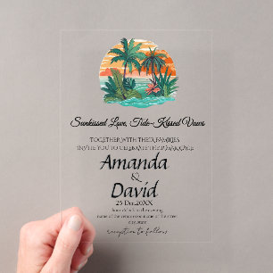 Faire invitation de mariage sur la plage au bord d
