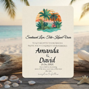 Faire invitation de mariage sur la plage au bord d