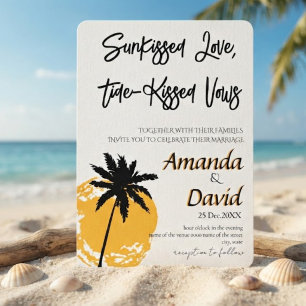 Faire invitation de mariage sur la plage au bord d