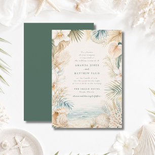 Faire invitation de mariage sur la plage côtière