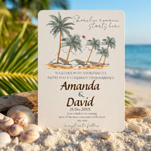Faire invitation de mariage sur la plage maritime