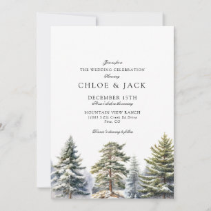 Faire invitation de mariage verdure d'hiver