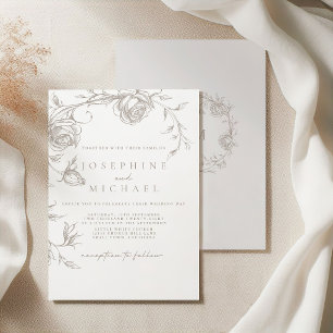 Faire invitation de mariage vintage sépia
