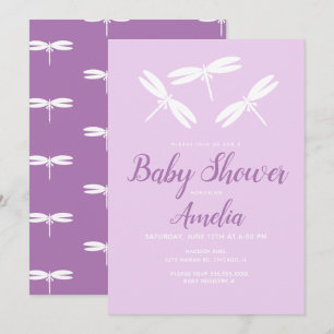 Faire invitations de Baby Shower  Dragonflies Viol
