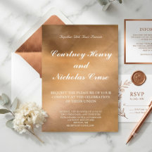 Faire invitations de mariage en cuivre et blanc